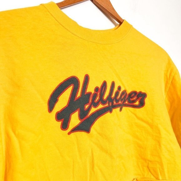 Tommy Hilfiger Y2K Reworked Yellow Graphic Crop Tee - Picture 3 of 7
